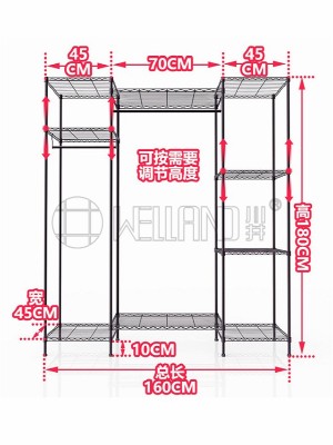 實(shí)用牛津布簡(jiǎn)約碳鋼金屬衣柜布衣櫥