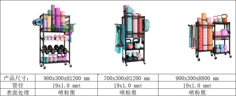 瑜伽館 健身房 瑜伽健身器材收納架置物 金屬推車-中山常勝-WELLAND川井
