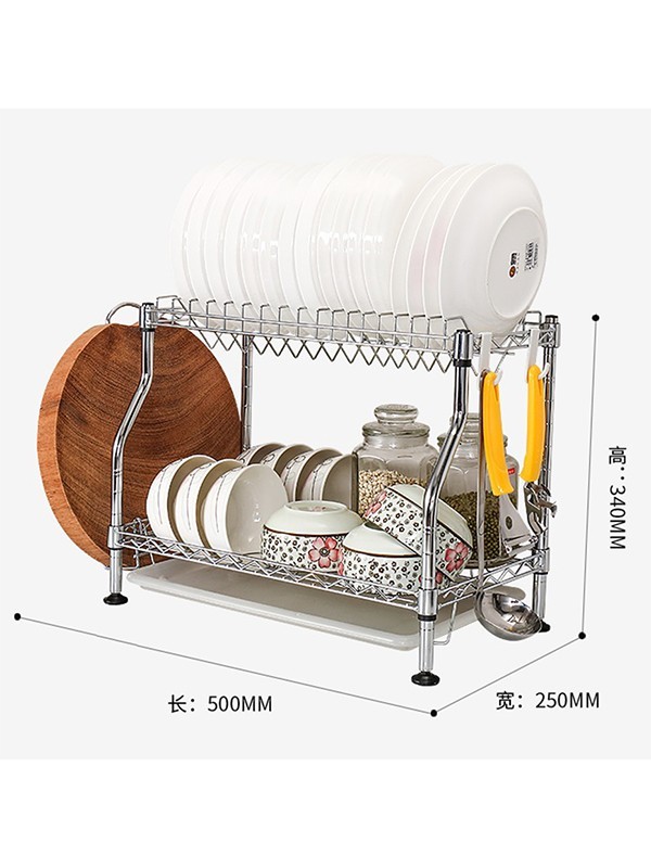 雙層瀝水餐具碗碟架